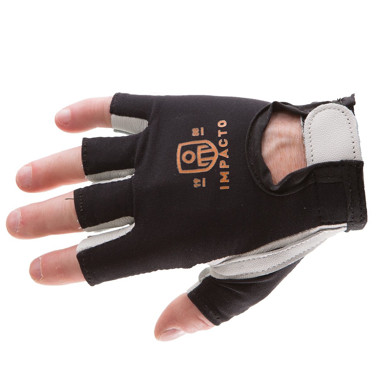 IMPACTO 401-30 Pearl Leather Anti-Impact Glove, Half Finger, Nylon Back with Viscolas VEP Padded Palm - Image 3