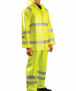 OccuNomix LUX-TJR/FR Premium Flame Resistant, Waterproof Hi Vis Rain Jacket, ANSI/ISEA 107-2010: Class 3, Meets ASTM F1891 Arc Rating: ATPV= 18.5 cal/cm2, NFPA 70E/Hazard Risk Category (HRC) = 2