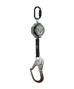 SafeWaze 018-5010 7' Lightweight Web Retractable with Steel Locking Rebar Hook, Single Leg, with Steel Carabiner