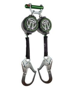 SafeWaze 018-5026 Dual Leg 7' Lightweight Web Retractable, Steel Rebar Hooks & Behind the Web Bracket