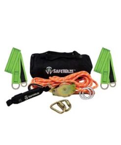 SafeWaze 019-8007  2 Person 100' Rope Horizontal Lifeline Kit with Heavy Duty Cross Arm Straps