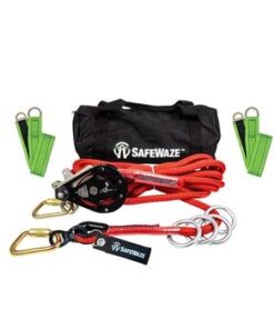 SafeWaze 019-8015  4 Person 100' Rope Horizontal Lifeline Kit with Cross Arm Straps
