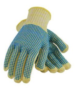 PIP 08-K252 Kut-Gard Seamless Knit Kevlar® / Cotton Plated Glove with Double-Sided PVC Dot Grip - Medium Weight - Box/12 Pairs