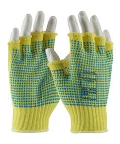 PIP 08-K259PDD Kut-Gard Seamless Knit Kevlar® Glove with Double-Sided PVC Dot Grip - Half-Finger - Box/12 Pairs