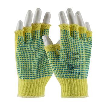 PIP 08-K259PDD Kut-Gard Seamless Knit Kevlar® Glove with Double-Sided PVC Dot Grip - Half-Finger - Box/12 Pairs