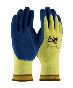 PIP 09-K1300 G-Tek KEV Seamless Knit Kevlar Glove, Latex Coated Crinkle Grip, ANSI Cut Level A4 - Box/12 Pairs