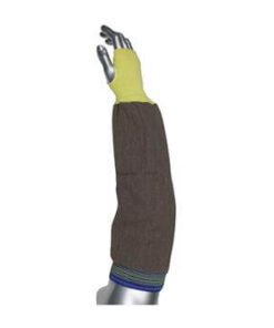 PIP 10-K4622 Kut-Gard Interlock 60% Flame Resistant FR Viscose, 40% Kevlar Sleeves with Thumb Hole, Single Ply, 22" - Box/ 12 Sleeves