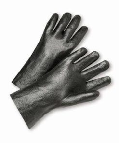 West Chester 1017R Black PVC Coated, Semi Rough Finish, 10inch Length, Interlock Lined Gloves - Box/12 Pairs