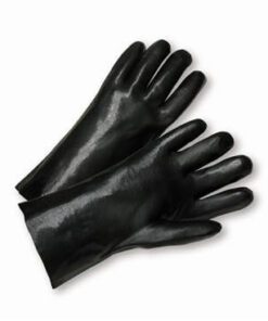 West Chester 1027, Black PVC Coated, 12" Length, Smooth Finish, Interlock Lining Gloves 12 pair/box
