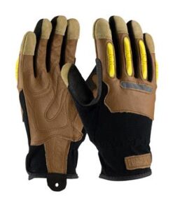 PIP 120-4200 Maximum Safety Reinforced Goatskin Leather Palm Glove with Leather Back and TPR Molded Knuckle Guards - 1 Pair