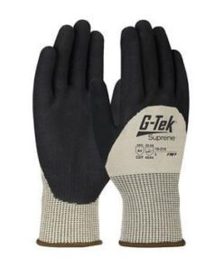 PIP 15-215 G-Tek ANSI Cut Level 4 Seamless Knit Suprene Blended Gloves, Nitrile MicroSurface Grip Palms & Knuckles Box/12 Pairs
