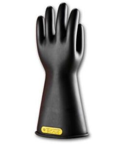 Pip Novax Rubber Insulating Gloves Electrical Rated Gloves, Black, 14", Unlined, Smooth Finish, Beaded