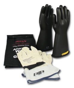 Pip Novax 150-SK-2 Class 2 Black 14" Insulating Glove Kit with Leather Protector and Bag