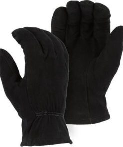 Majestic 1548BLK Split Deerskin Drivers Gloves 40 Gram Thinsulate Insulated Keystone Thumb, Black Box/12 Pairs