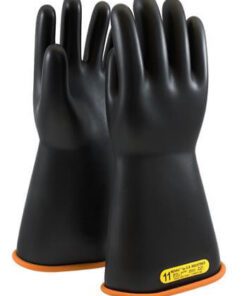PIP 155-2-14 Novax Rubber Insulating Gloves Electrical Rated Gloves, Two Tone, Black W/Orange Inner Color