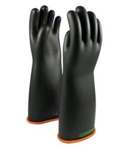 PIP 155-3-18 Novax Class 3 Rubber Electrical Insulating Gloves, Two Tone, Black with Orange Inner Color