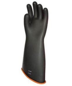 PIP 158-4-18 Novax Class 4 Rubber Electrical Insulating Gloves, Black Over Orange, 18", Unlined