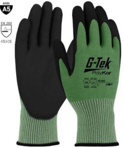 PIP 16-665 G-Tek PolyKor Cut Resistant Glove, Polyurethane Coated Smooth Grip on Palm & Fingers, ANSI Cut Level A5, Box/ 12 Pairs