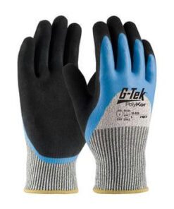 PIP 16-820 G-Tek PolyKor Seamless Knit PolyKor Blended Glove with Acrylic Lining and Double-Dipped Latex Coated, ANSI Cut Level 3 - Box/12 Pairs
