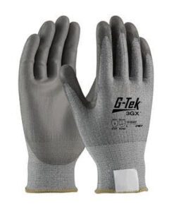 PIP 19-D327 G-Tek 3GX ANSI Cut Level 3 Seamless Knit Dyneema Diamond Blended Glove with Gray Polyurethane Coated Smooth Grip on Palm & Fingers Box/12 Pairs