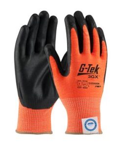 PIP 19-D340OR G-Tek 3GX Glove Hi-Vis Orange Seamless Knit Dyneema Diamond Blended Glove with Nitrile Coated Foam Grip on Palm & Fingers - Box/12 Pairs