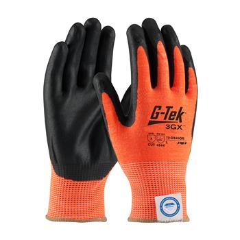 PIP 19-D340OR G-Tek 3GX Glove Hi-Vis Orange Seamless Knit Dyneema Diamond Blended Glove with Nitrile Coated Foam Grip on Palm & Fingers - Box/12 Pairs
