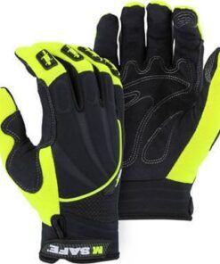 Majestic 2127HY X20 Armor Skin Mechanics Gloves, Neoprene Back, Finger Guards & Touch Screen Thread, Black & Hi Vis Yellow, Box/ 12 Pairs