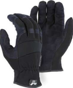 Majestic 2136BK Armor Skin Glove, Unlined, Black, Elastic Wrist, Synthetic "Tougher than Leather" Mechanics Gloves - Box/12 Pairs