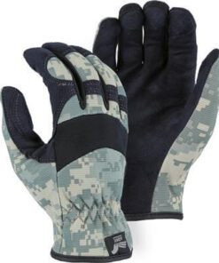 Majestic 2136C1 Armor Skin Glove, Unlined, Camoulflage, Elastic Wrist, Synthetic "Tougher than Leather" Mechanics Gloves - Box/12 Pairs