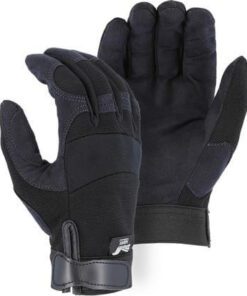 Majestic 2137BK Armor Skin Glove, Unlined, Black, Velcro Closure, Synthetic "Tougher than Leather" Mechanics Gloves - Box/12 Pairs