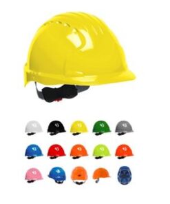 JSP 280-EV6151 Evolution Deluxe Standard Brim Hard Hat, HDPE Shell, 6-Point Polyester Suspension, Wheel Ratchet, ANSI Type I Class E, Non-Vented, Box /10