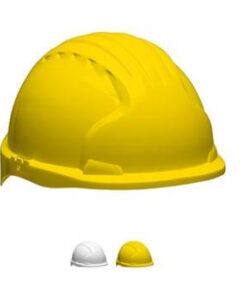 JSP 280-EV6151S Evolution Deluxe Short Brim Hard Hat, HDPE Shell, 6-Point Polyester Suspension, Wheel Ratchet, ANSI Type I Class E, Non-Vented, Box/ 10