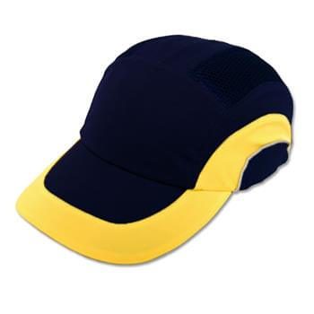 JSP Hardcap A1+ Bump Cap, Navy/Yellow, Low-Profile Baseball Style, #282-ABR170-52