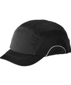 JSP HardCap A1+ Bump Cap, Sleek Designs & Look, Low-Profile Baseball Style, Short 2" Brim, Black/Gray, #282-ABS150-12
