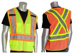 PIP 302-0211 Breakaway X Back Z96 Mesh Safety Vest Class 2 Type R Two Tone Hi Vis Lime or Orange