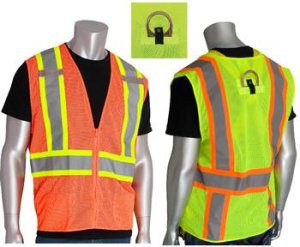 PIP 302-0600D ANSI Type R Class 2 Mesh Safety Vest with "D" Ring Access, Hi Vis Lime or Orange
