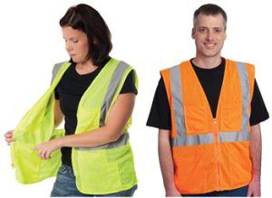 PIP 302-MVGZ4P Mesh Economy Safety Vest 4 Pockets Class 2 Type R Zipper Closure Hi Vis Lime or Orange