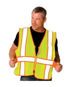 PIP 302-USV5 Expandable Mesh Safety Vest Class 2 Type R Two Tone 3 Pocket Hi Vis Lime or Orange