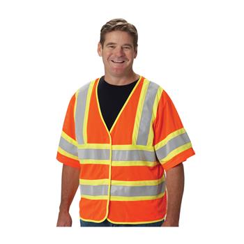 PIP 305-HSVPFROR ANSI Class 3 FR-Treated Mesh Vest, Hi Vis Orange, 2 Internal Pockets