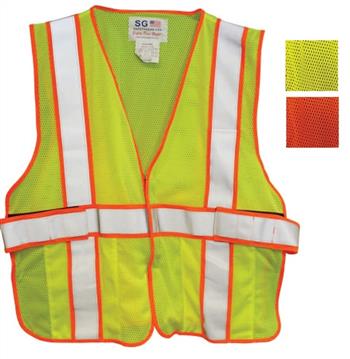 PIP ANSI Class 2 FR-Treated Mesh Vest, Hi Vis Lime Yellow, Adjustable, Universal Fit #305-USV5FRLY