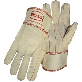 PIP 30SI Boss Cotton Corded Double Palm Glove with Nap-In Finish - Rubberized Safety Cuff - Box/12 Pairs