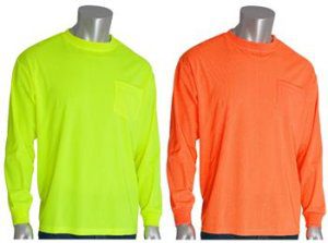 PIP 310-1100 Hi Vis Long Sleeve Mesh T-Shirt, Hi Vis Orange or Hi Vis Yellow, Non-ANSI