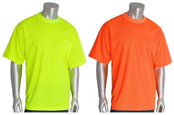 PIP 310-CNTSN Hi Vis Short Sleeve Mesh T-Shirt, Hi Vis Orange or Hi Vis Yellow, Non-ANSI