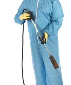 West Chester 3106 PosiWear FR - Blue Disposable Coveralls, Zipper Front & Collar, Elastic Wrist/Ankle & Attached Hood, NFPA 701 Flame Retardant - Case/25