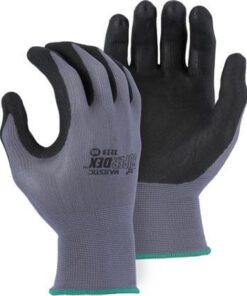 Majestic 3228 SuperDex Micro Foam Nitrile Palm & Finger Coated Gloves, 15-Gauge Liner, Breathable, Gray/Black - Box/12 Pairs