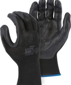 Majestic 3229 SuperDex Elite, Micro Foam Nitrile Palm & Finger Coated Gloves, 15-Gauge Liner, Breathable, Black/Black - Box/12 Pairs