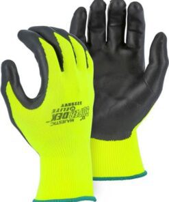 Majestic 3229HVY SuperDex Elite, Micro Foam Nitrile Palm & Finger Coated Gloves, 15-Gauge Liner, Breathable, Hi Vis Yellow/Black - Box/12 Pairs