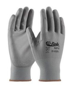 PIP 33-G125 G-Tek NPG Seamless Knit Nylon Glove with Polyurethane Coated Smooth Grip on Palm & Fingers - Box/12 Pairs