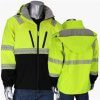 PIP 333-1550 Hi Vis Yellow Class 3 Ripstop Softshell Jacket with Black Bottom