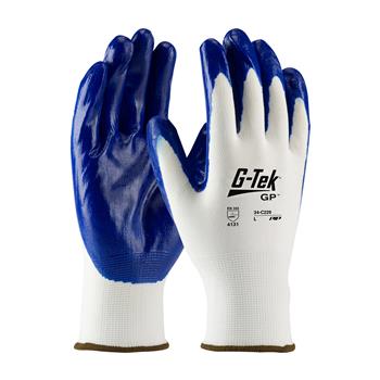 PIP 34-C229 G-Tek GP Seamless Knit Nylon Glove with Nitrile Coated Smooth Grip on Palm & Fingers - Box/12 Pairs
